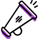 Icono de medios y acciones de prensa